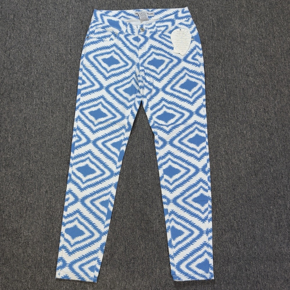 Diamonds And Threads Women's Size 7 Skinny Ankle Aztec Blue Denim Jeans Low Rise